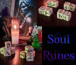 Soul Rune dice on a table